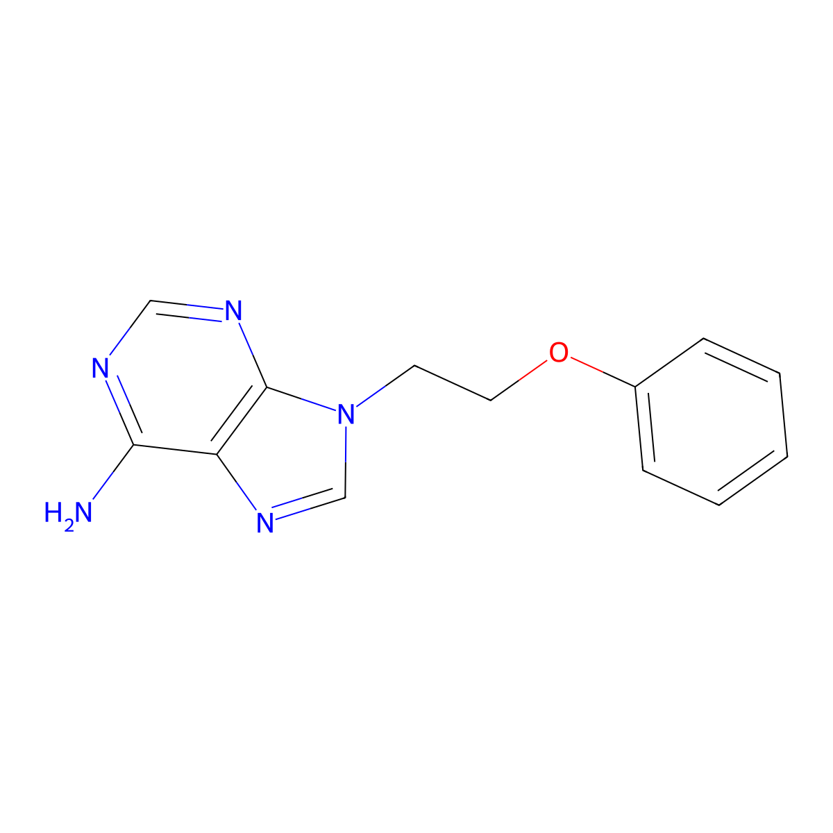 9-(2-phenoxyethyl)-9H-purin-6-amine molecular structure, CAS 499114-51-1