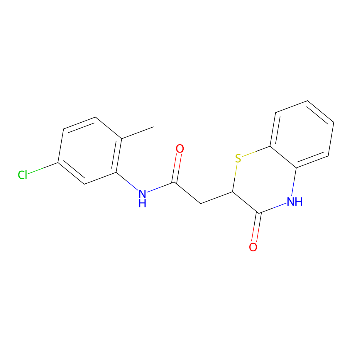 N-(5-chloro-2-methylphenyl)-2-(3-oxo-3,4-dihydro-2H-1,4-benzothiazin-2-yl)acetamide molecular structure, CAS 499115-81-0