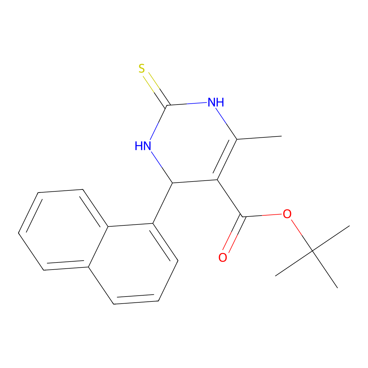 tert-butyl 6-methyl-4-naphthalen-1-yl-2-sulfanylidene-3,4-dihydro-1H-pyrimidine-5-carboxylate molecular structure, CAS 499115-86-5