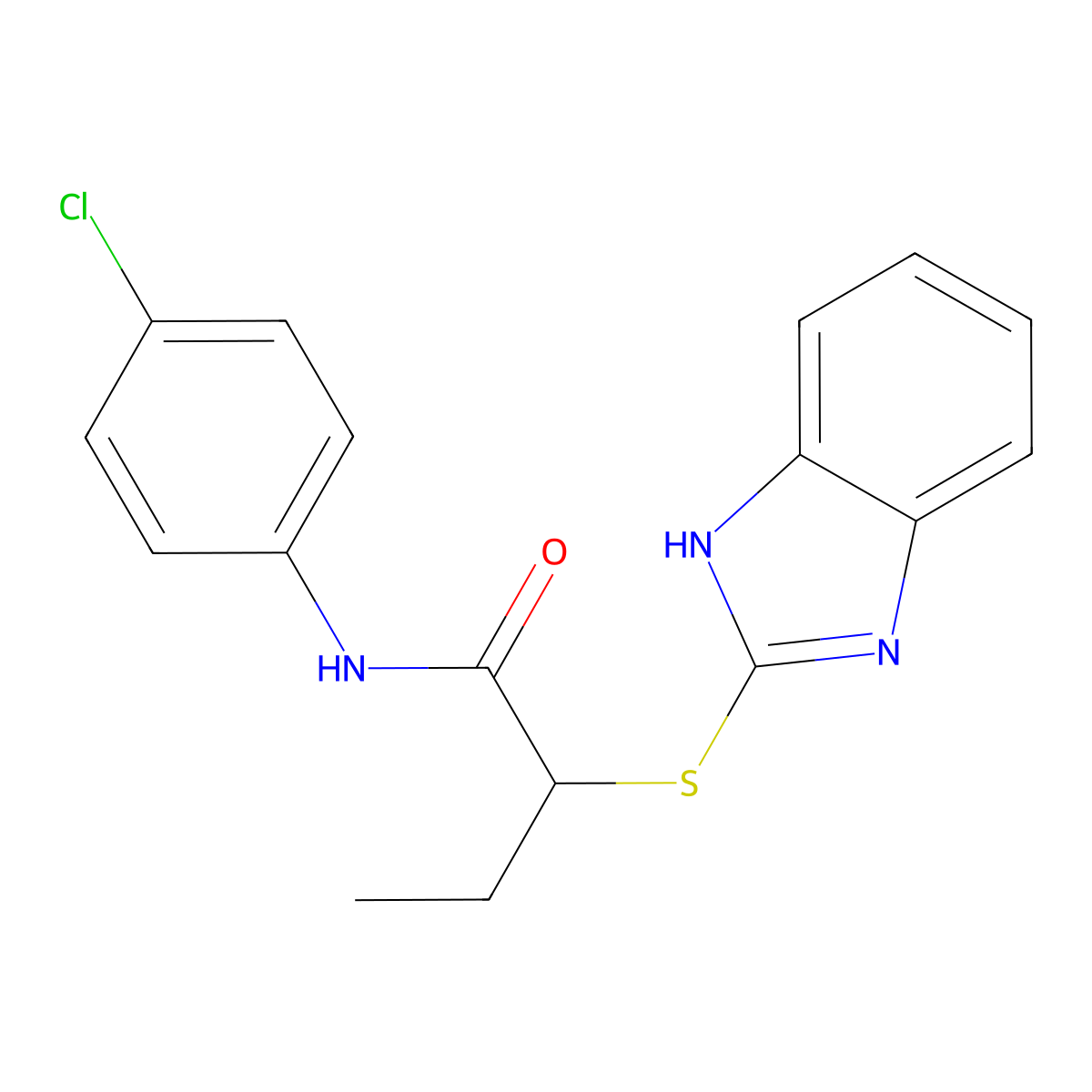 2-(1H-benzimidazol-2-ylsulfanyl)-N-(4-chlorophenyl)butanamide molecular structure, CAS 499116-01-7