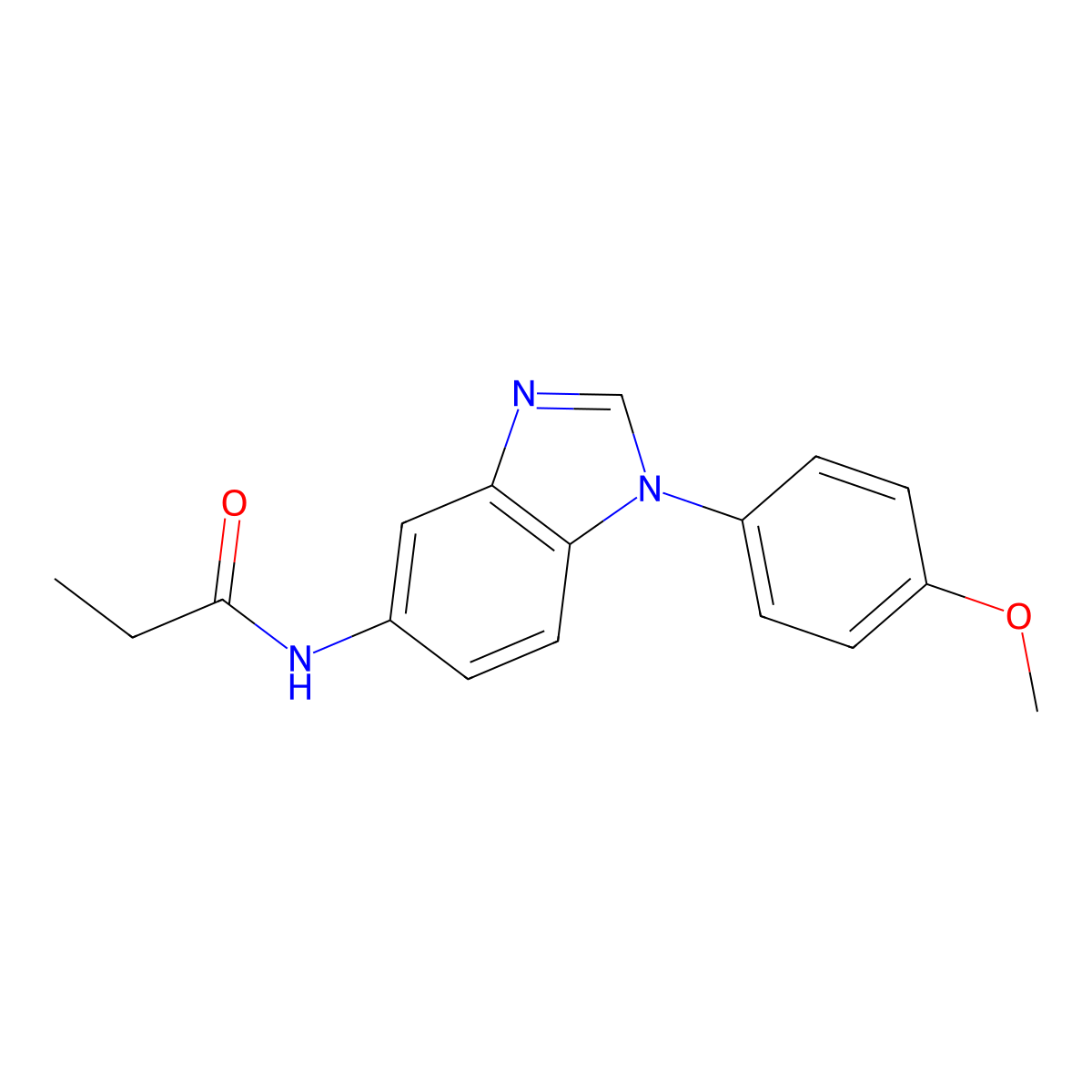 N-[1-(4-methoxyphenyl)benzimidazol-5-yl]propanamide molecular structure, CAS 499116-06-2