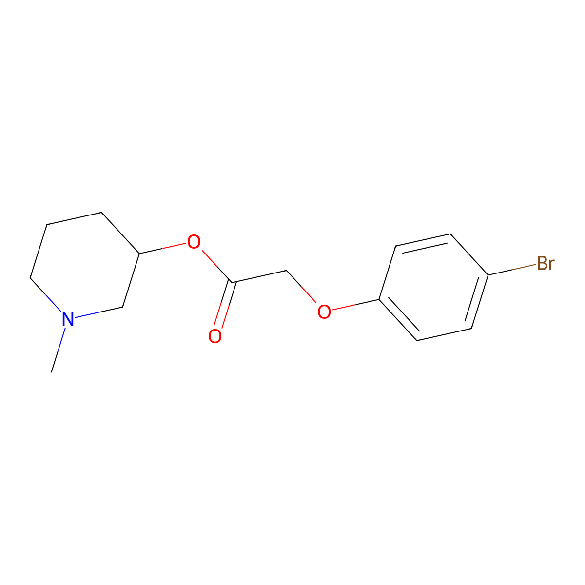 1-Methylpiperidin-3-yl (4-bromophenoxy)acetate molecular structure, CAS 499116-10-8