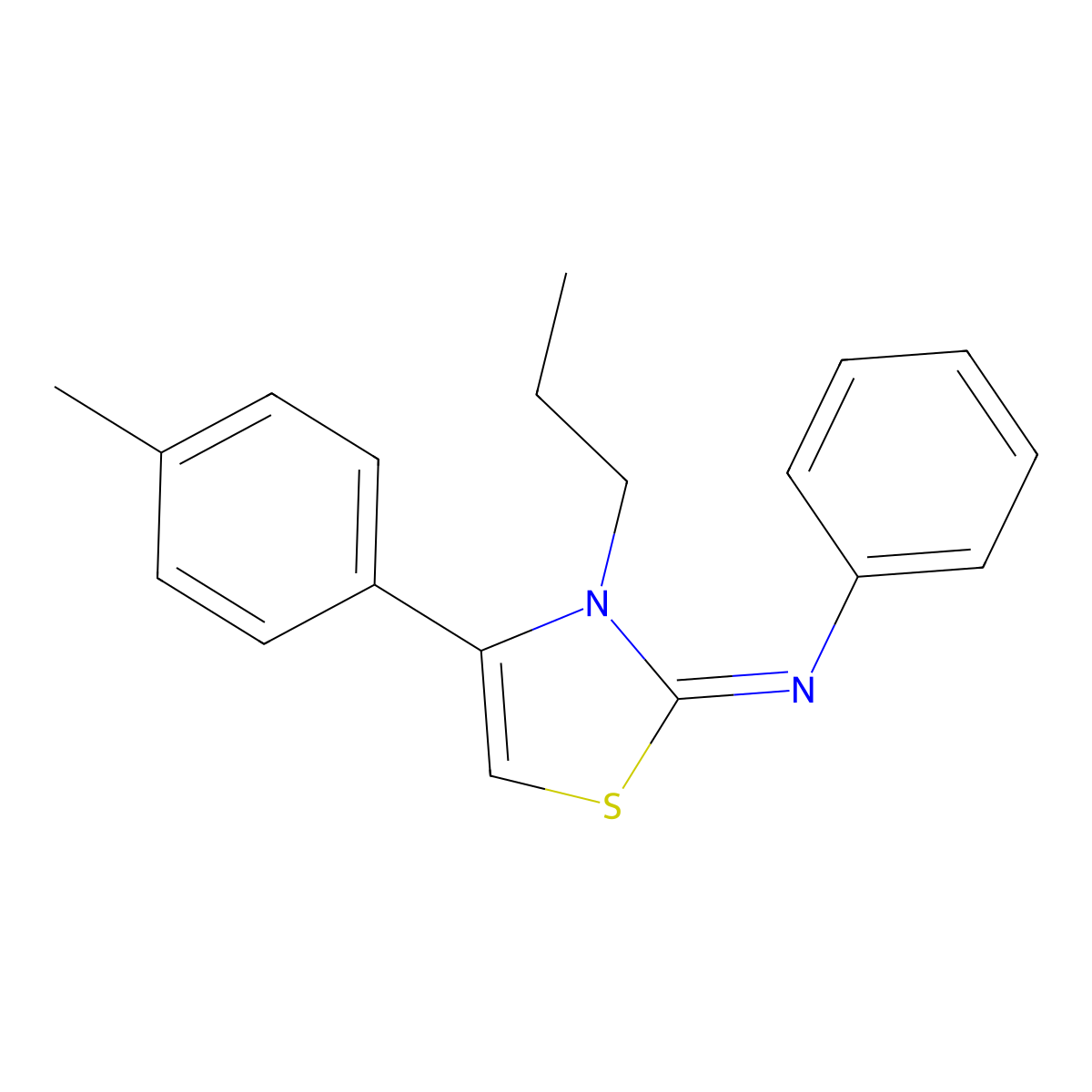 N-[(2Z)-4-(4-methylphenyl)-3-propyl-1,3-thiazol-2(3H)-ylidene]aniline molecular structure, CAS 499116-22-2
