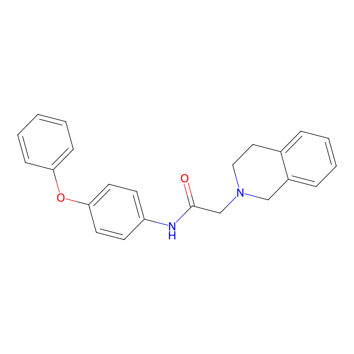 2-(3,4-dihydroisoquinolin-2(1H)-yl)-N-(4-phenoxyphenyl)acetamide molecular structure, CAS 499116-43-7