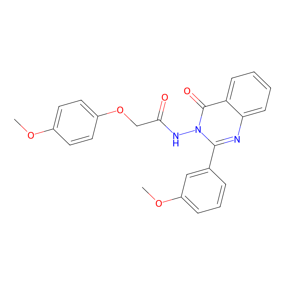 2-(4-methoxyphenoxy)-N-[2-(3-methoxyphenyl)-4-oxoquinazolin-3(4H)-yl]acetamide molecular structure, CAS 499116-50-6