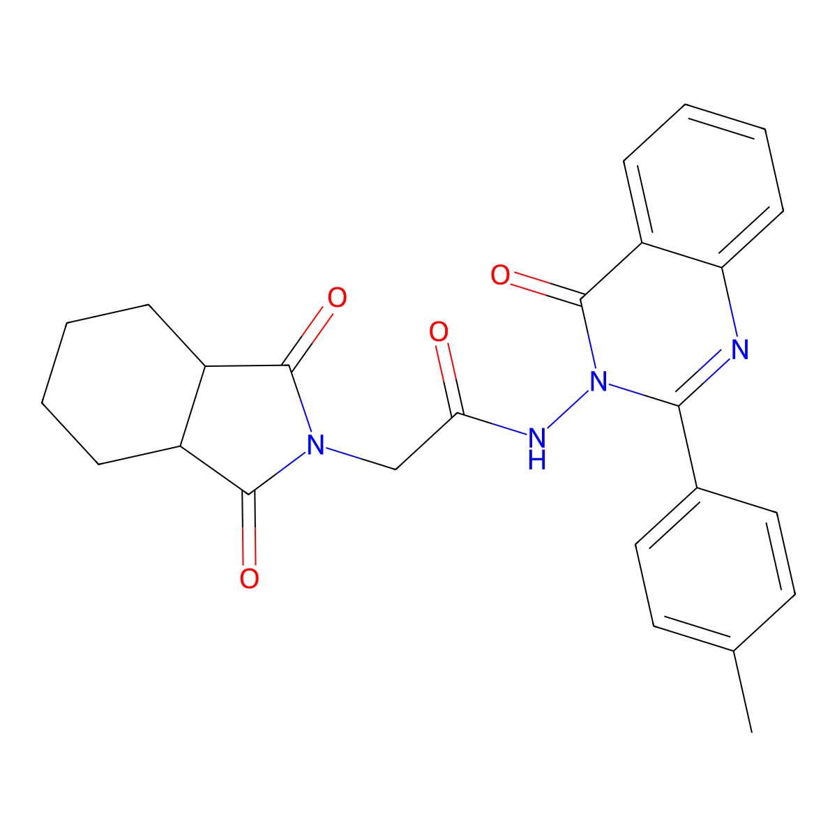 2-(1,3-dioxooctahydro-2H-isoindol-2-yl)-N-[2-(4-methylphenyl)-4-oxoquinazolin-3(4H)-yl]acetamide molecular structure, CAS 499117-48-5