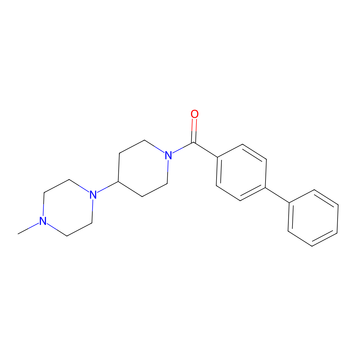 [4-(4-Methylpiperazin-1-yl)piperidin-1-yl]-(4-phenylphenyl)methanone molecular structure, CAS 499118-08-0