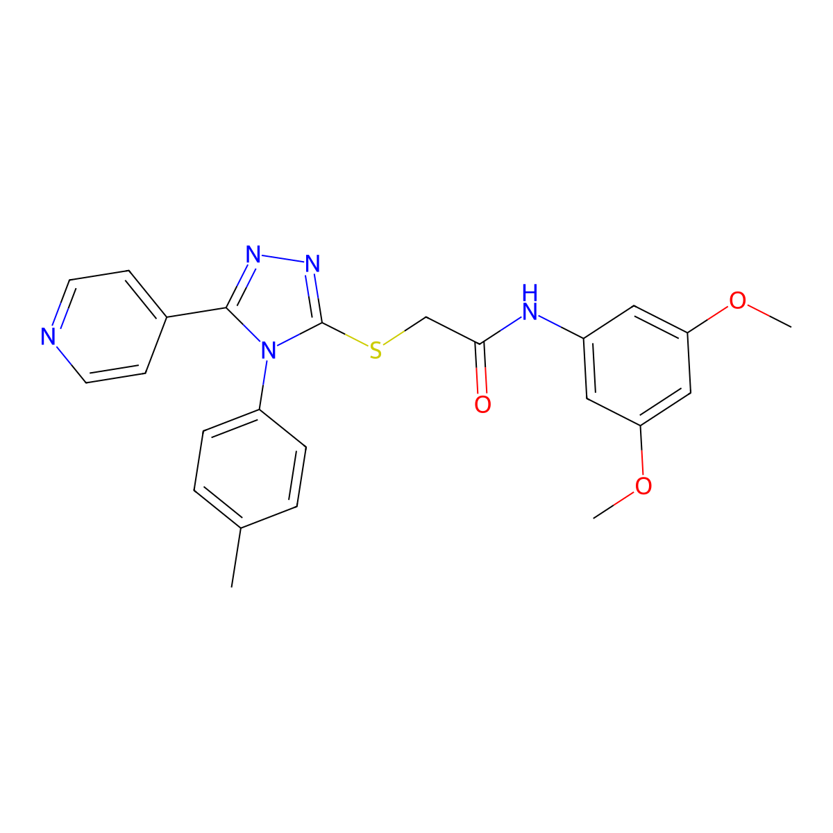 N-(3,5-dimethoxyphenyl)-2-{[4-(4-methylphenyl)-5-(pyridin-4-yl)-4H-1,2,4-triazol-3-yl]sulfanyl}acetamide molecular structure, CAS 499124-57-1