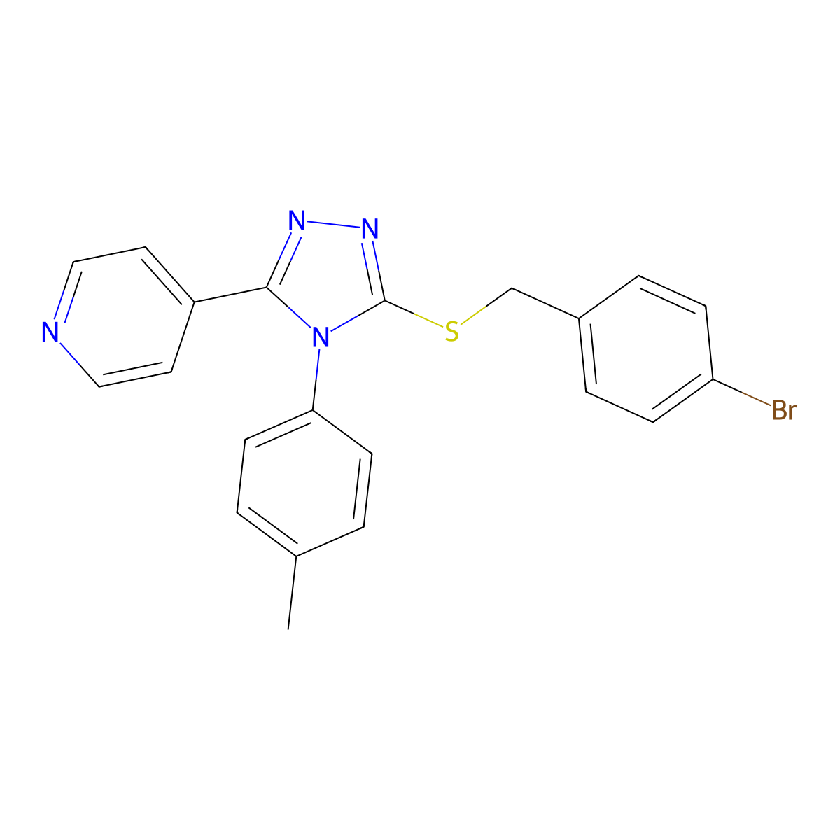 4-{5-[(4-bromobenzyl)sulfanyl]-4-(4-methylphenyl)-4H-1,2,4-triazol-3-yl}pyridine molecular structure, CAS 499124-78-6