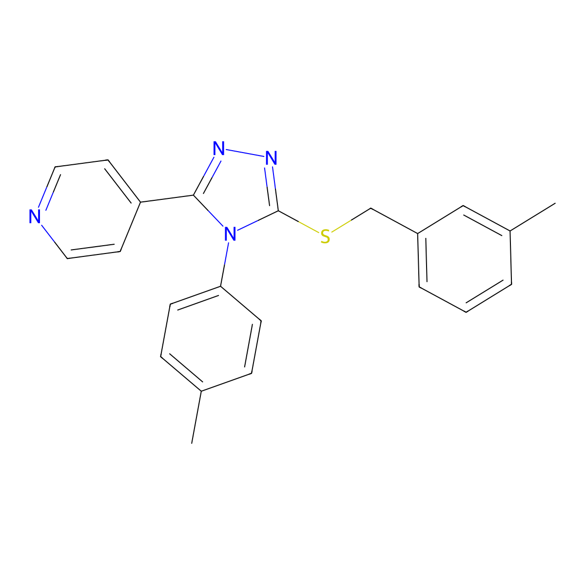 4-(4-Methylphenyl)-3-[(3-methylphenyl)methylthio]-5-(4-pyridyl)-1,2,4-triazole molecular structure, CAS 499124-80-0