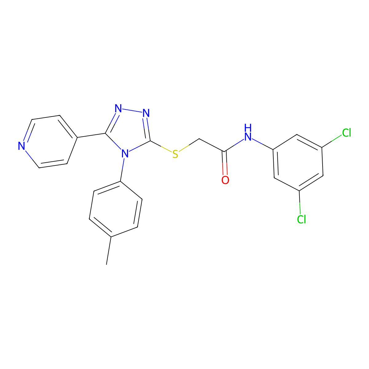 N-(3,5-dichlorophenyl)-2-{[4-(4-methylphenyl)-5-(pyridin-4-yl)-4H-1,2,4-triazol-3-yl]sulfanyl}acetamide molecular structure, CAS 499124-83-3