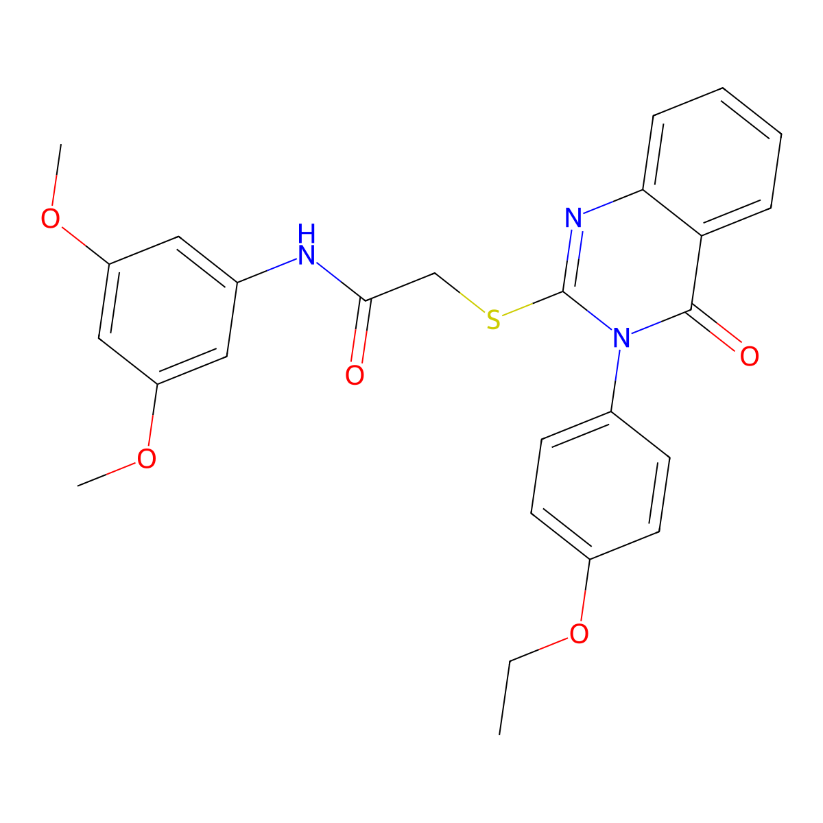 N-(3,5-dimethoxyphenyl)-2-{[3-(4-ethoxyphenyl)-4-oxo-3,4-dihydroquinazolin-2-yl]sulfanyl}acetamide molecular structure, CAS 499125-02-9