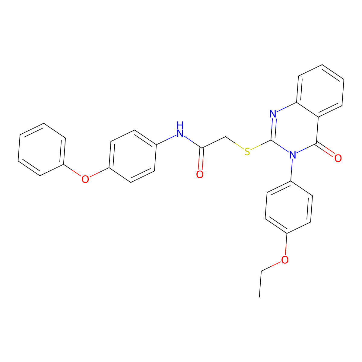 2-{[3-(4-ethoxyphenyl)-4-oxo-3,4-dihydroquinazolin-2-yl]sulfanyl}-N-(4-phenoxyphenyl)acetamide molecular structure, CAS 499125-05-2