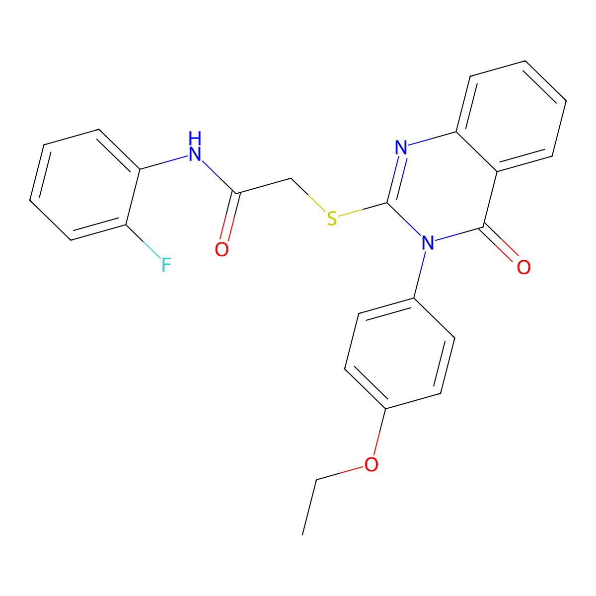2-{[3-(4-ethoxyphenyl)-4-oxo-3,4-dihydroquinazolin-2-yl]sulfanyl}-N-(2-fluorophenyl)acetamide molecular structure, CAS 499125-09-6