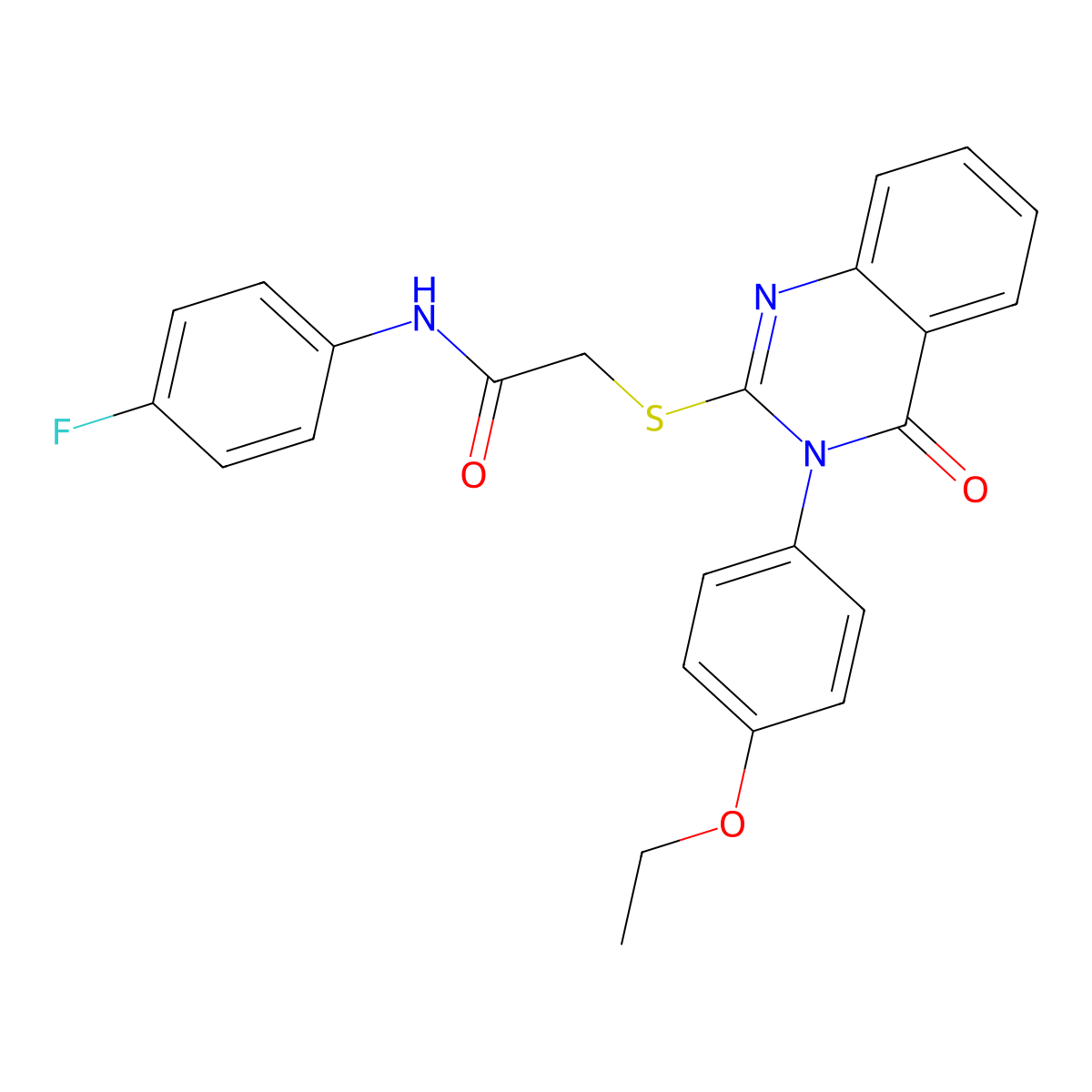 2-{[3-(4-ethoxyphenyl)-4-oxo-3,4-dihydroquinazolin-2-yl]sulfanyl}-N-(4-fluorophenyl)acetamide molecular structure, CAS 499125-10-9