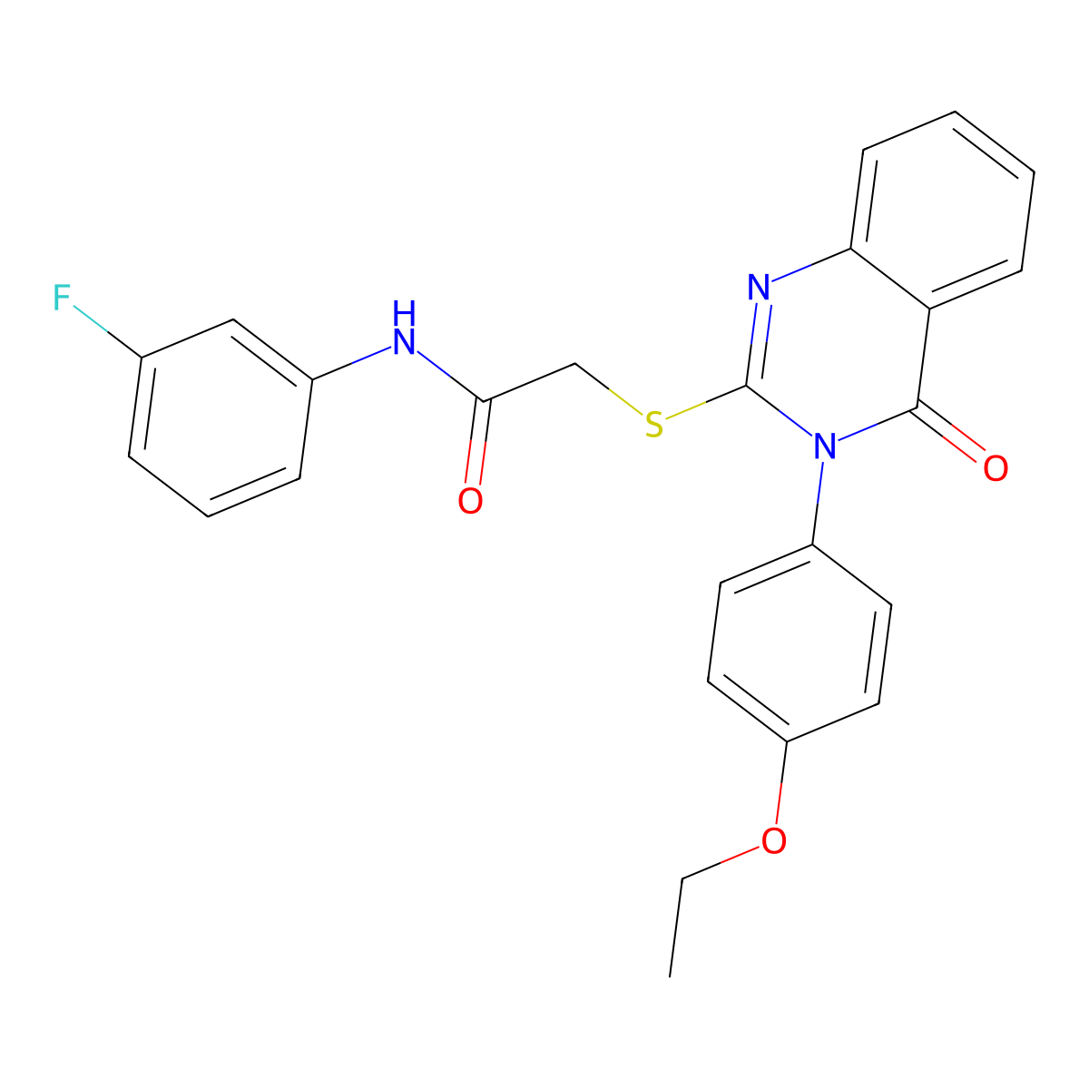 2-{[3-(4-ethoxyphenyl)-4-oxo-3,4-dihydroquinazolin-2-yl]sulfanyl}-N-(3-fluorophenyl)acetamide molecular structure, CAS 499125-11-0