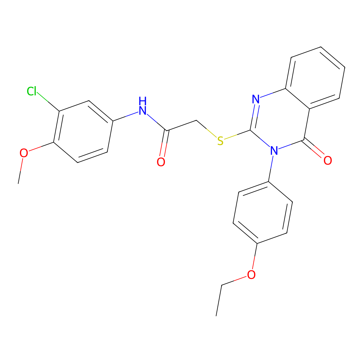 N-(3-chloro-4-methoxyphenyl)-2-{[3-(4-ethoxyphenyl)-4-oxo-3,4-dihydroquinazolin-2-yl]sulfanyl}acetamide molecular structure, CAS 499125-13-2