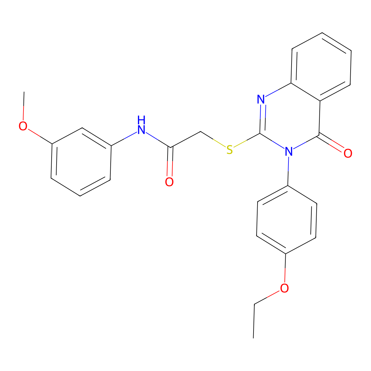 2-{[3-(4-ethoxyphenyl)-4-oxo-3,4-dihydroquinazolin-2-yl]sulfanyl}-N-(3-methoxyphenyl)acetamide molecular structure, CAS 499125-14-3