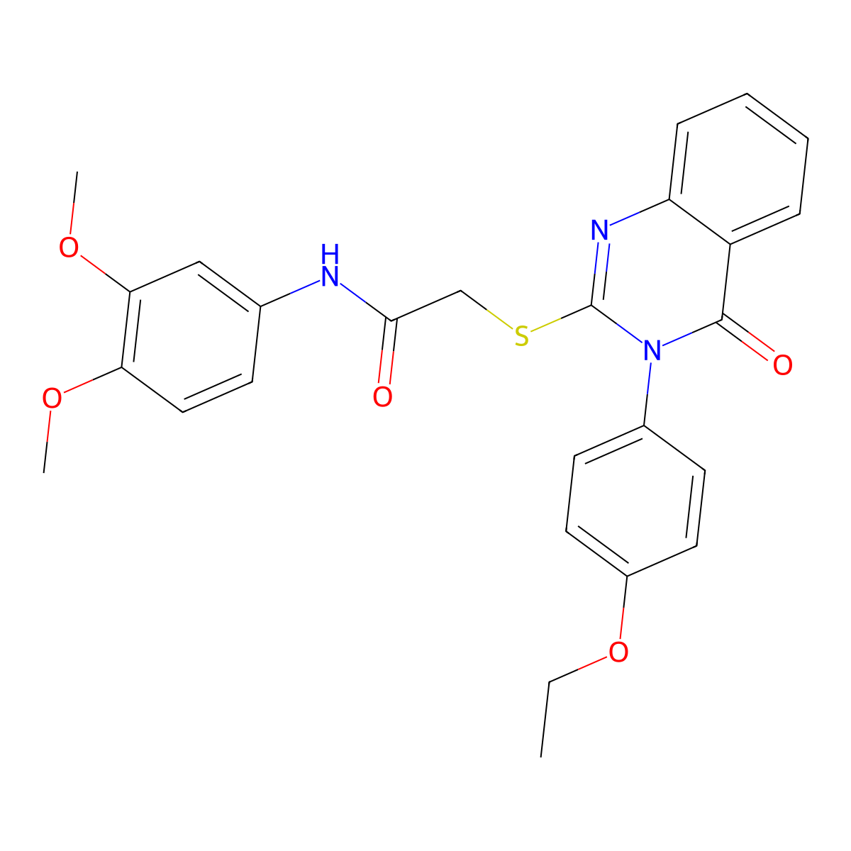 N-(3,4-dimethoxyphenyl)-2-{[3-(4-ethoxyphenyl)-4-oxo-3,4-dihydroquinazolin-2-yl]sulfanyl}acetamide molecular structure, CAS 499125-17-6
