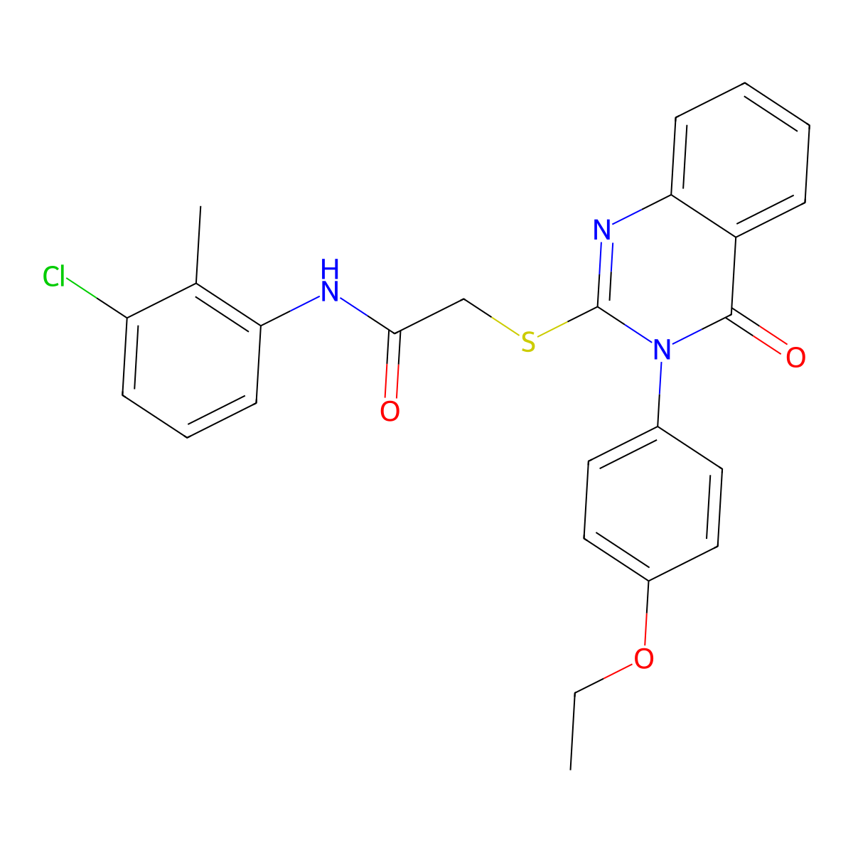 N-(3-chloro-2-methylphenyl)-2-{[3-(4-ethoxyphenyl)-4-oxo-3,4-dihydroquinazolin-2-yl]sulfanyl}acetamide molecular structure, CAS 499125-25-6