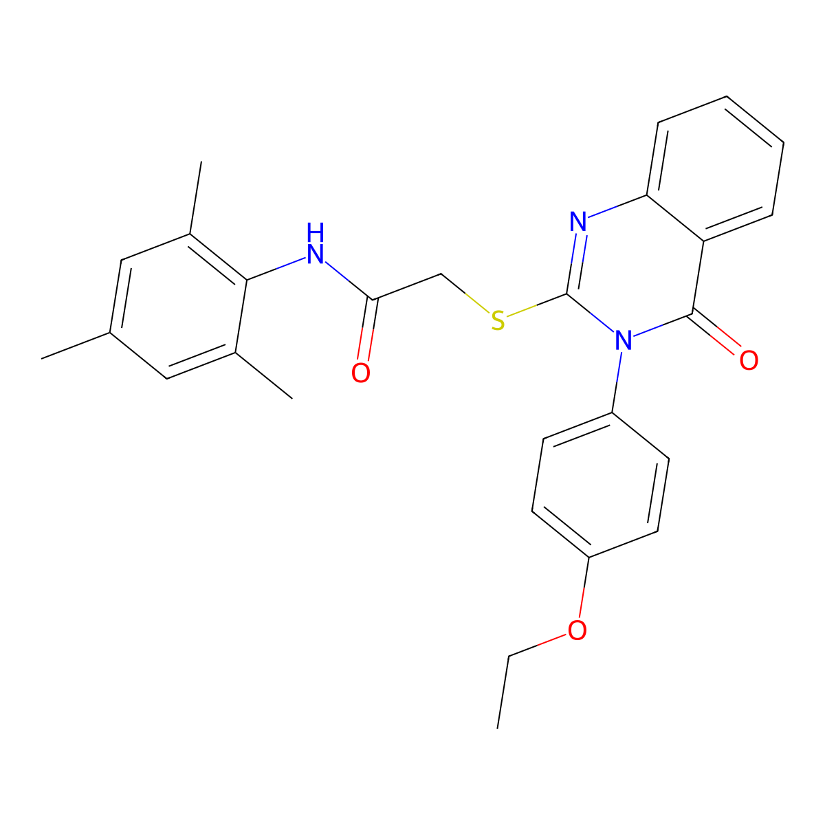 2-((3-(4-Ethoxyphenyl)-4-oxo-3,4-dihydro-2-quinazolinyl)thio)-N-mesitylacetamide molecular structure, CAS 499125-27-8