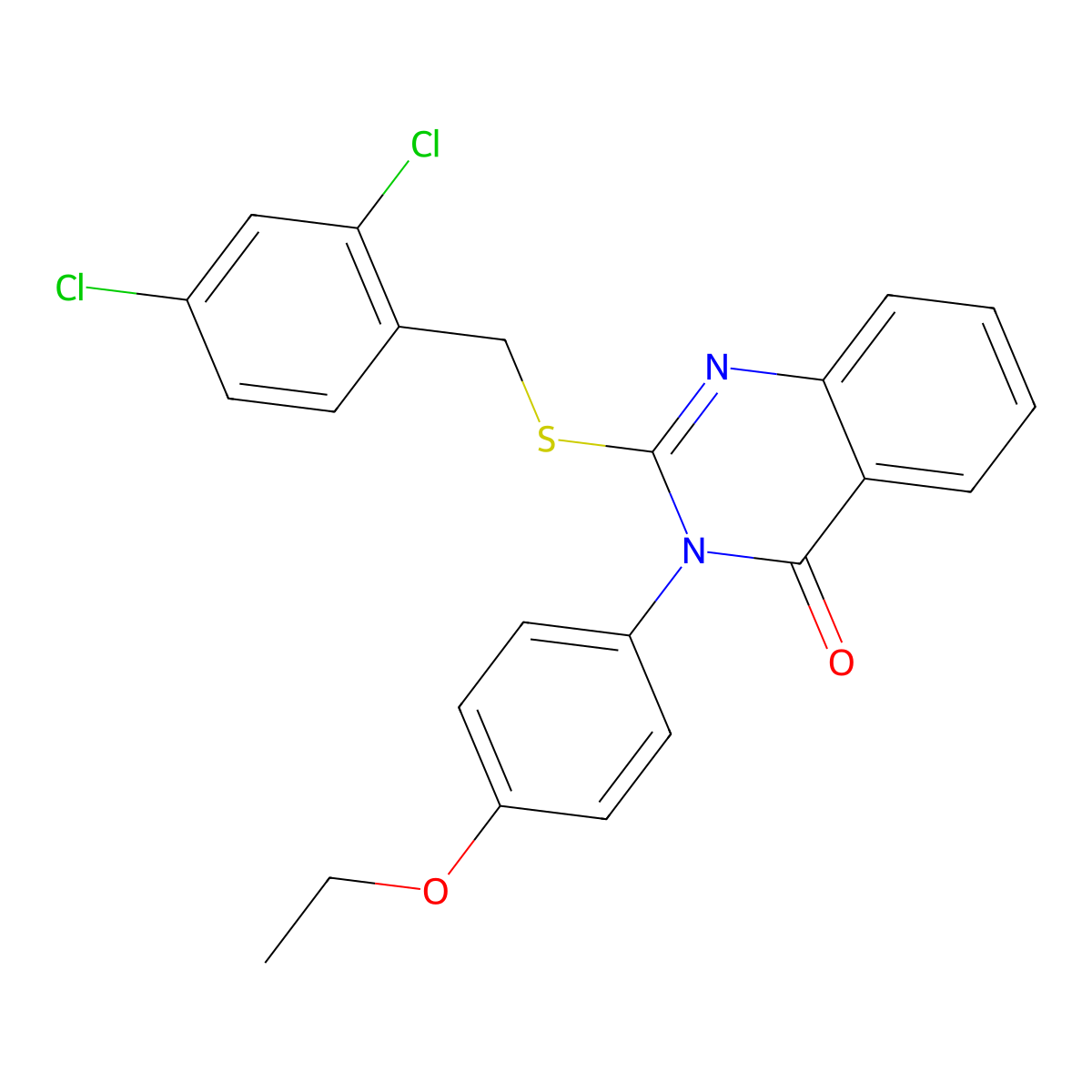 2-((2,4-dichlorobenzyl)thio)-3-(4-ethoxyphenyl)quinazolin-4(3H)-one molecular structure, CAS 499125-28-9