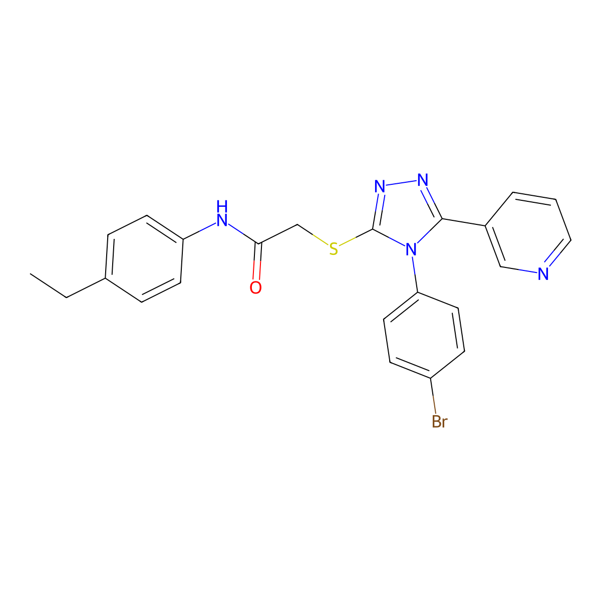 2-{[4-(4-Bromophenyl)-5-(3-pyridinyl)-4H-1,2,4-triazol-3-YL]sulfanyl}-N-(4-ethylphenyl)acetamide molecular structure, CAS 499125-66-5