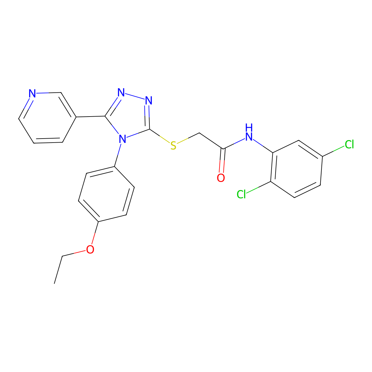 N-(2,5-Dichlorophenyl)-2-{[4-(4-ethoxyphenyl)-5-(3-pyridinyl)-4H-1,2,4-triazol-3-YL]sulfanyl}acetamide molecular structure, CAS 499125-79-0