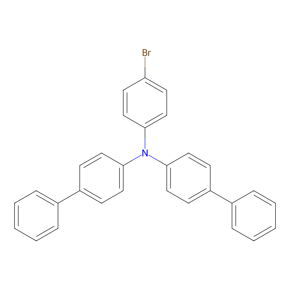 N-((1,1'-Biphenyl)-4-yl)-N-(4-bromophenyl)(1,1'-biphenyl)-4-amine molecular structure, CAS 499128-71-1