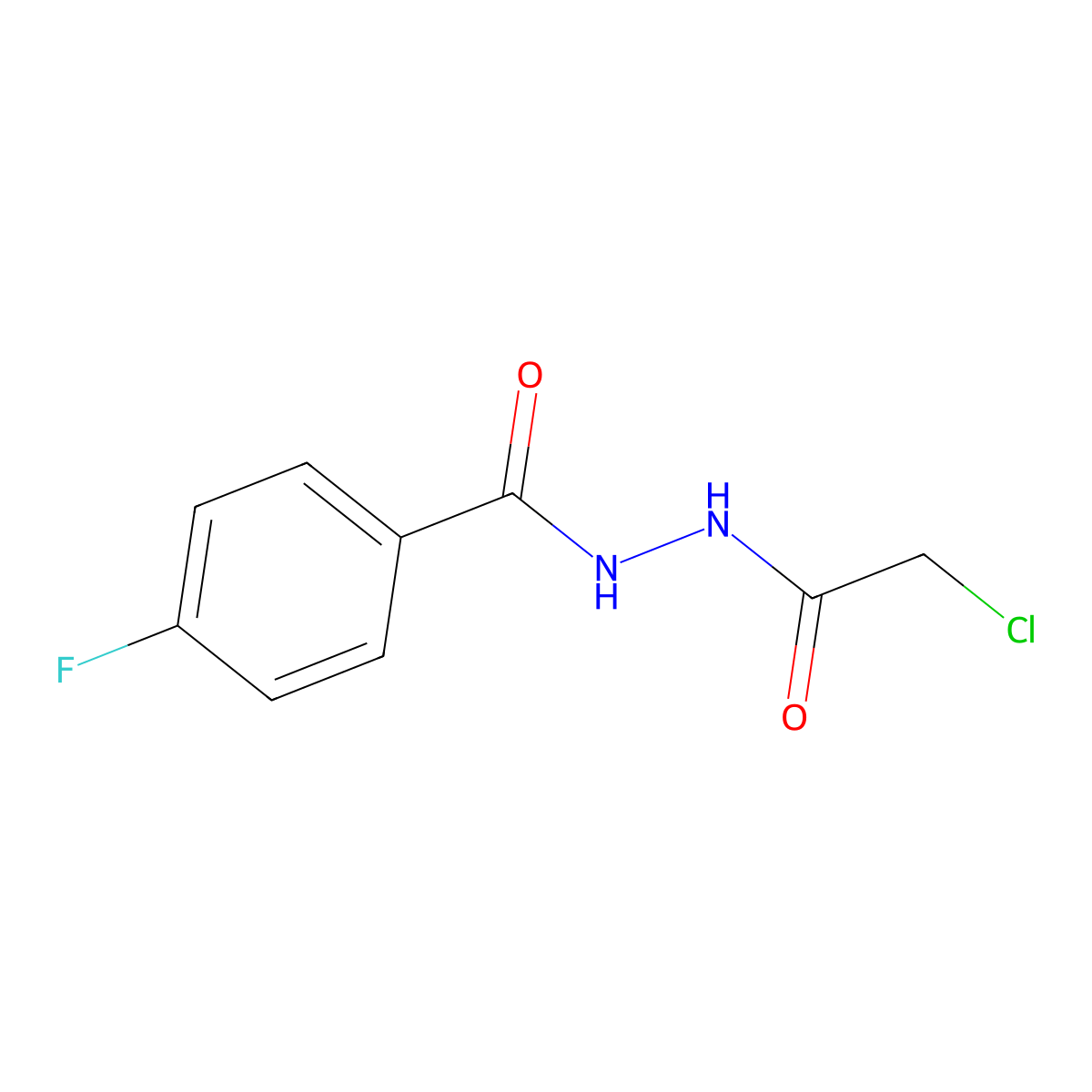 N'-(2-chloroacetyl)-4-fluorobenzohydrazide molecular structure, CAS 499129-05-4