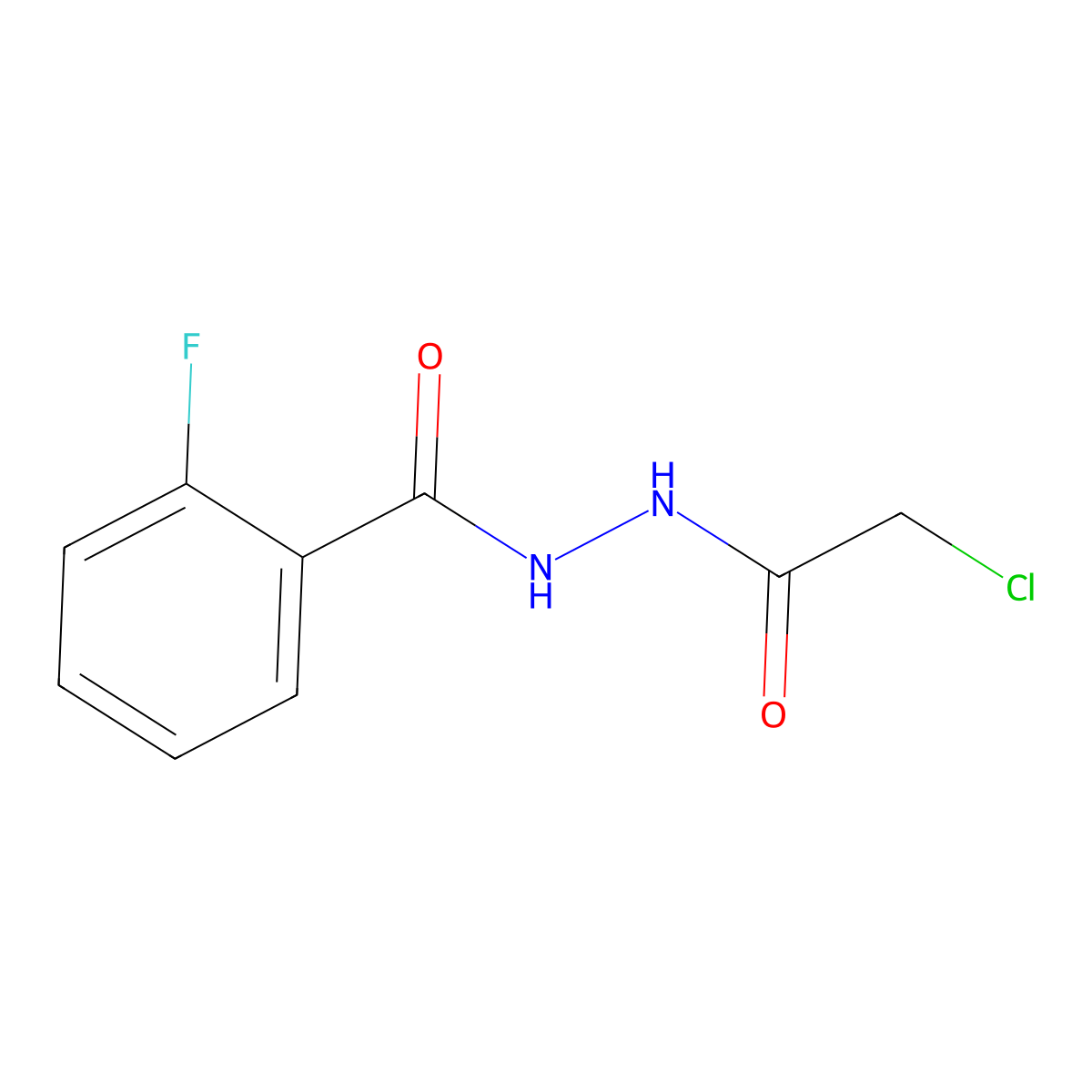N'-(2-chloroacetyl)-2-fluorobenzohydrazide molecular structure, CAS 499129-06-5