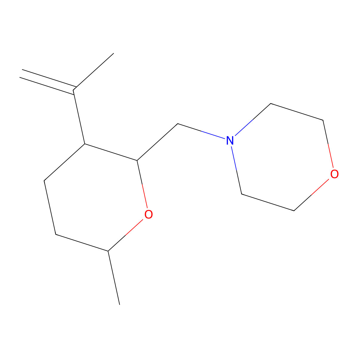 4-[(6-Methyl-3-prop-1-en-2-yloxan-2-yl)methyl]morpholine molecular structure, CAS 499130-57-3