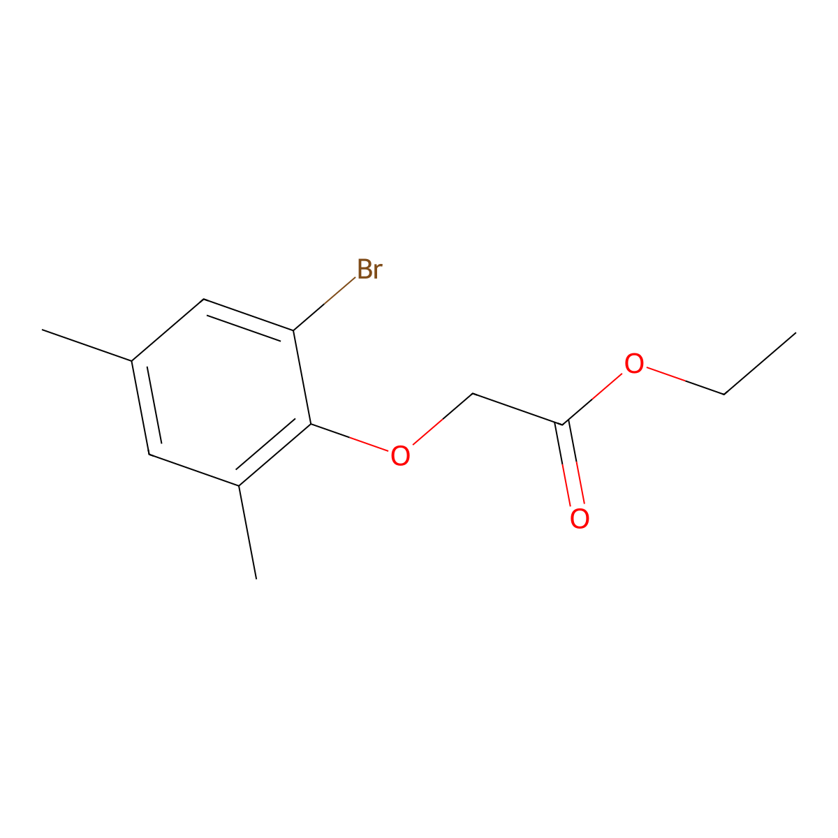 Ethyl 2-(2-bromo-4,6-dimethylphenoxy)acetate molecular structure, CAS 499134-33-7