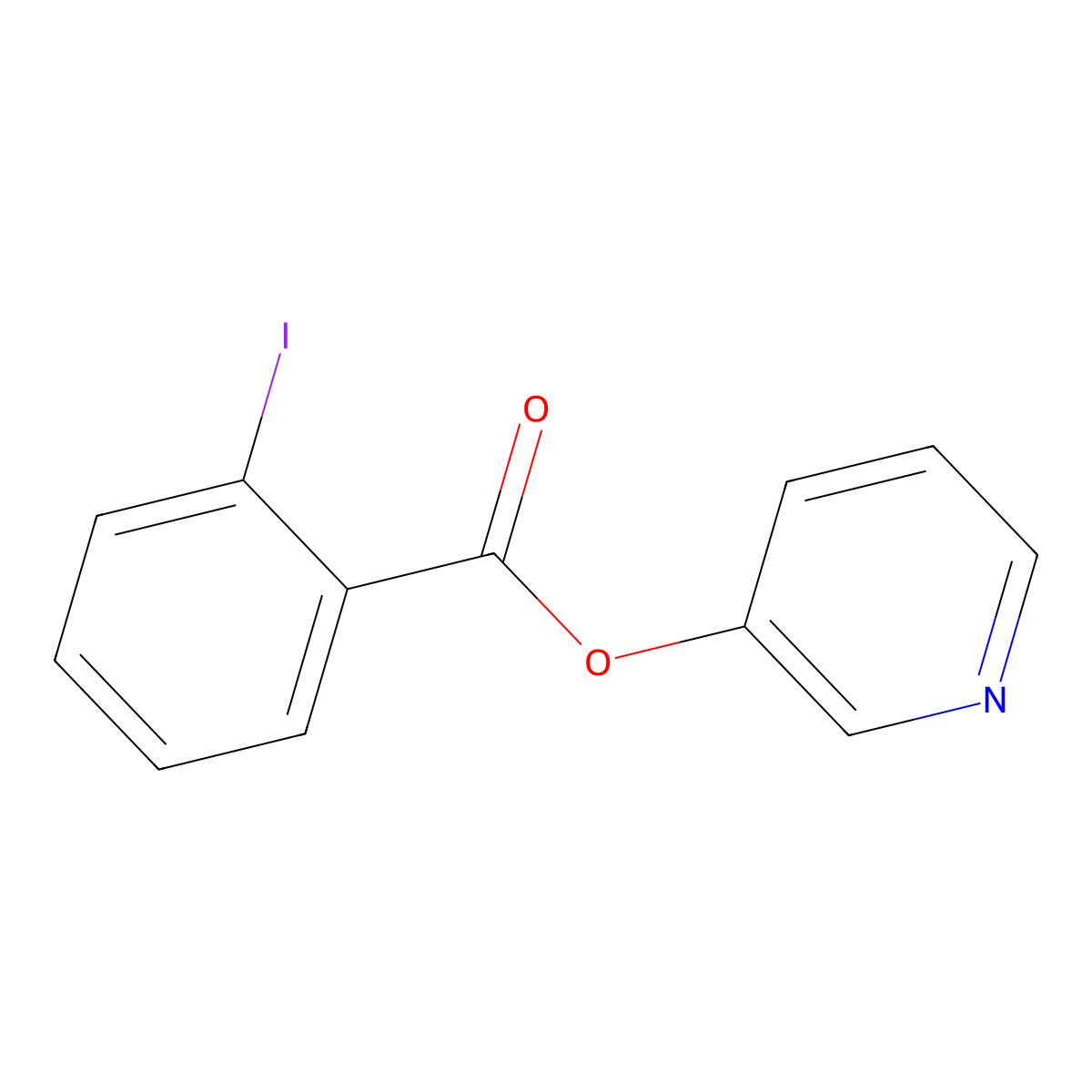 Pyridin-3-yl 2-iodobenzoate molecular structure, CAS 499134-34-8