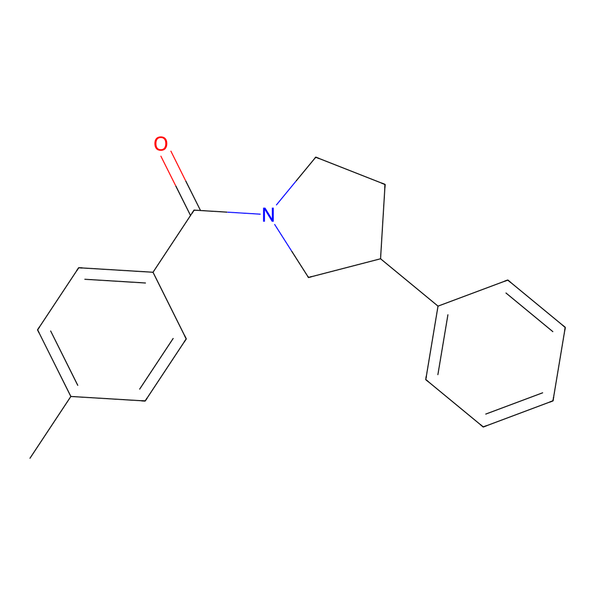 1-(4-Methylbenzoyl)-3-phenylpyrrolidine molecular structure, CAS 499134-37-1