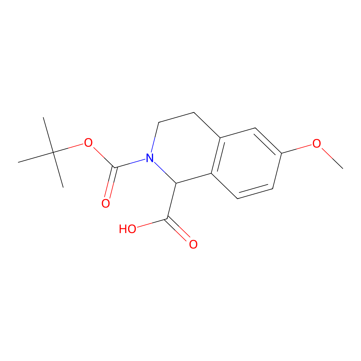 2-(Tert-butoxycarbonyl)-6-methoxy-1,2,3,4-tetrahydroisoquinoline-1-carboxylic acid molecular structure, CAS 499139-27-4