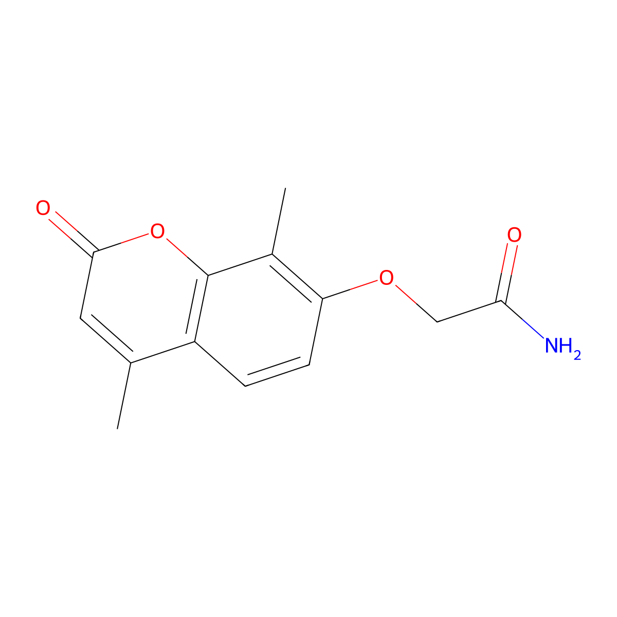 2-(4,8-Dimethyl-2-oxochromen-7-yl)oxyacetamide molecular structure, CAS 499140-49-7
