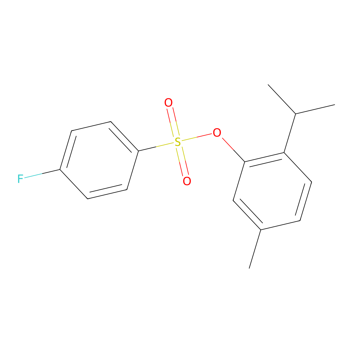 2-Isopropyl-5-methylphenyl 4-fluorobenzenesulfonate molecular structure, CAS 499141-57-0