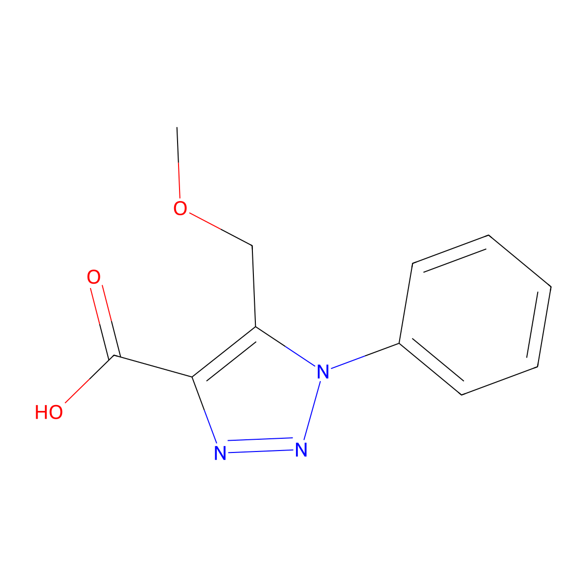 5-(Methoxymethyl)-1-phenyltriazole-4-carboxylic acid molecular structure, CAS 499141-95-6