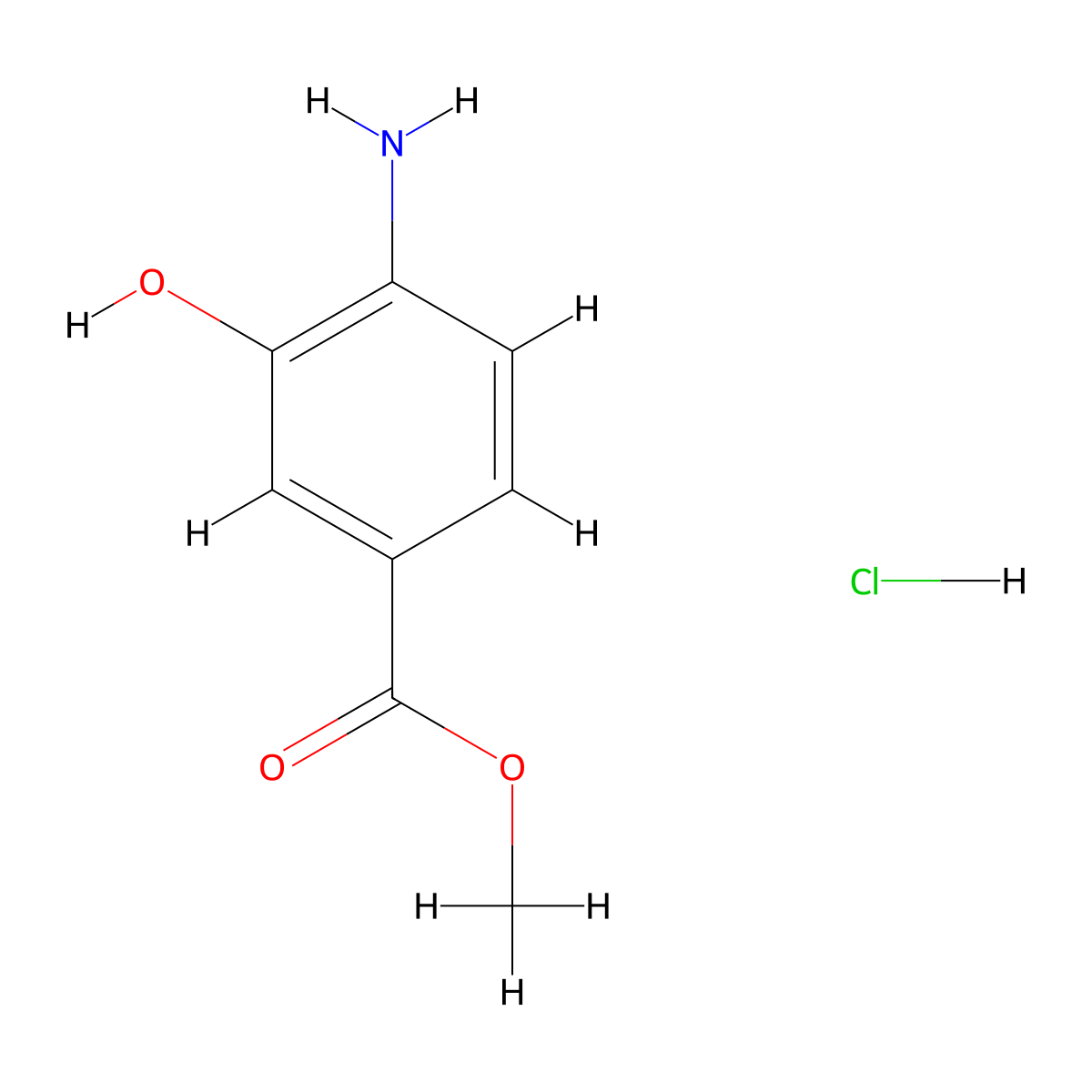 Methyl 4-amino-3-hydroxybenzoate hydrochloride molecular structure, CAS 499157-23-2
