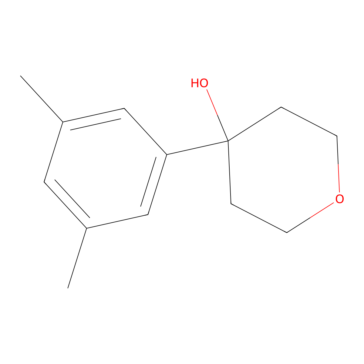 4-(3,5-Dimethylphenyl)oxan-4-ol molecular structure, CAS 499157-80-1