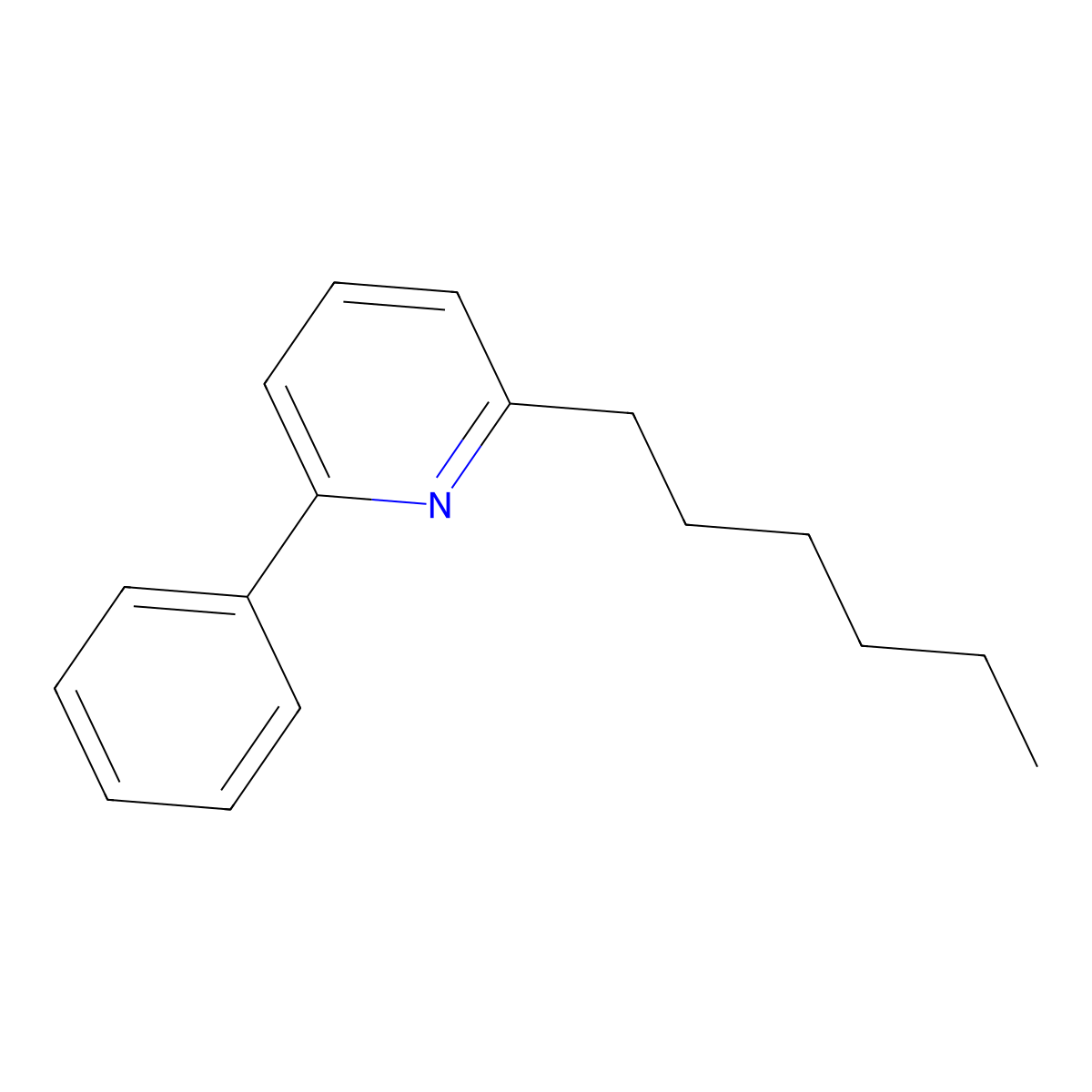 2-Hexyl-6-phenylpyridine molecular structure, CAS 499158-97-3