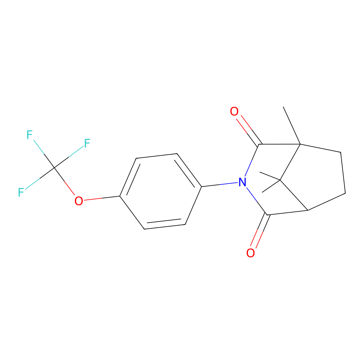 1,8,8-Trimethyl-3-[4-(trifluoromethoxy)phenyl]-3-azabicyclo[3.2.1]octane-2,4-dione molecular structure, CAS 499183-33-4