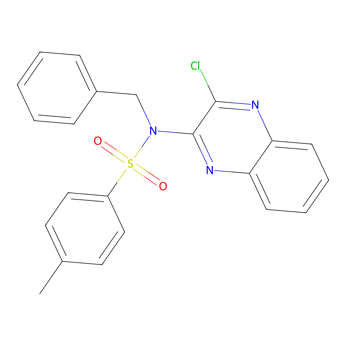 N-benzyl-N-(3-chloroquinoxalin-2-yl)-4-methylbenzene-1-sulfonamide molecular structure, CAS 499184-91-7