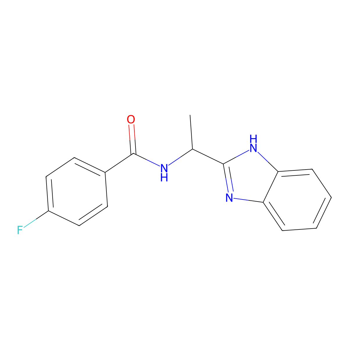 N-(1-(1H-benzimidazol-2-yl)ethyl)-4-fluorobenzamide molecular structure, CAS 499184-97-3