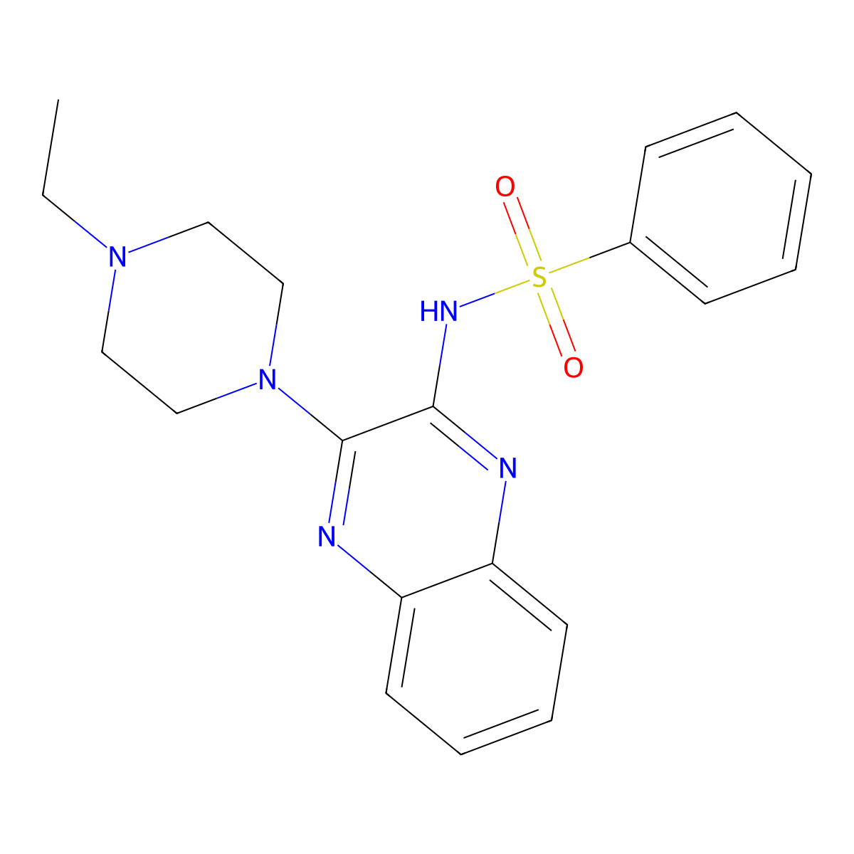 N-[3-(4-ethylpiperazin-1-yl)quinoxalin-2-yl]benzenesulfonamide molecular structure, CAS 499185-11-4