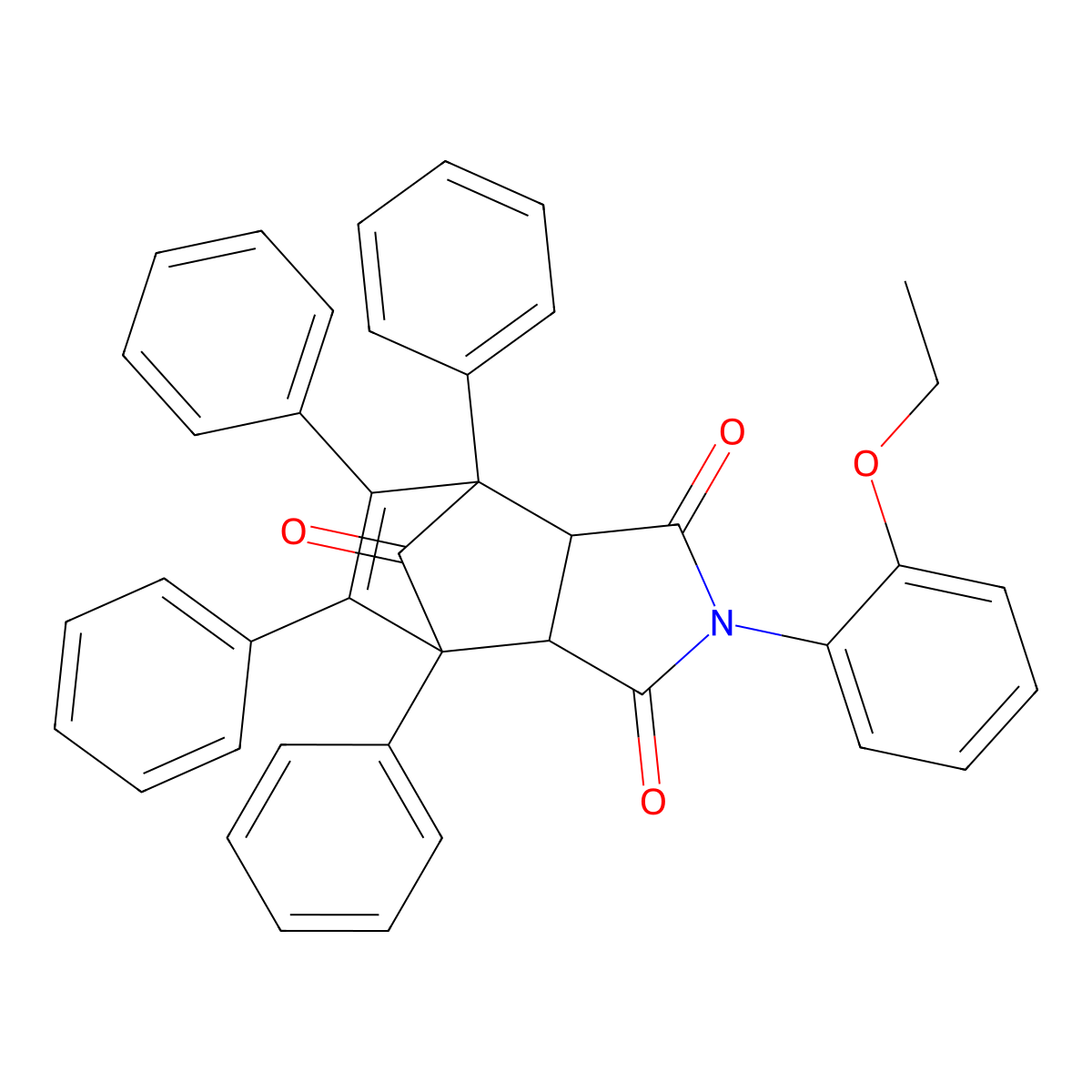 4-(2-Ethoxyphenyl)-1,7,8,9-tetraphenyl-4-azatricyclo[5.2.1.0~2,6~]dec-8-ene-3,5,10-trione molecular structure, CAS 499187-87-0