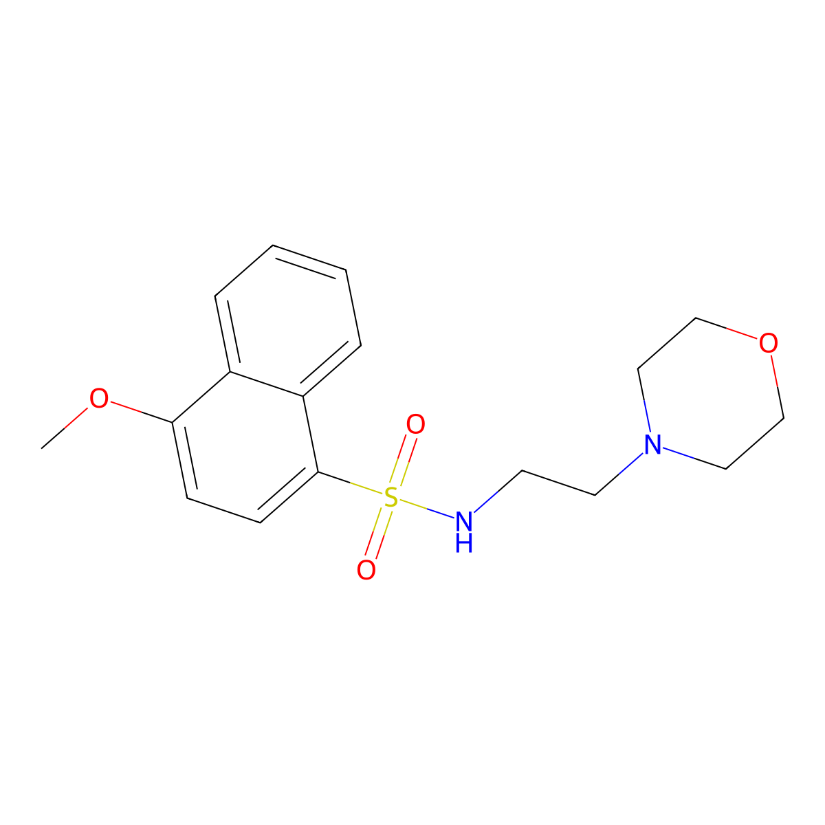 4-methoxy-N-(2-morpholinoethyl)naphthalene-1-sulfonamide molecular structure, CAS 499188-52-2