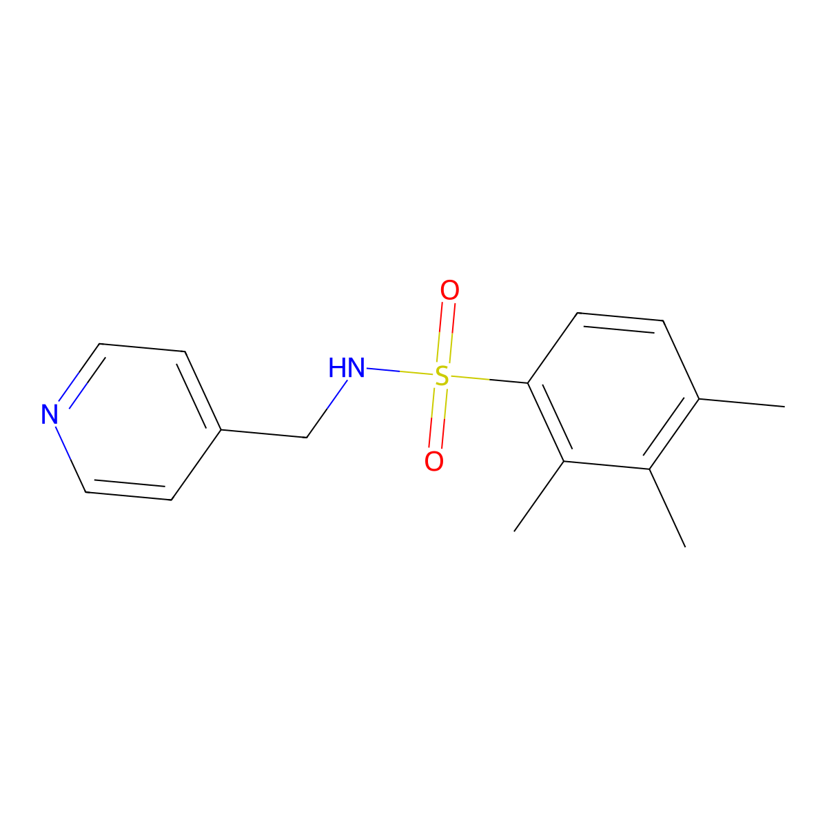 2,3,4-trimethyl-N-(4-pyridinylmethyl)benzenesulfonamide molecular structure, CAS 499188-53-3