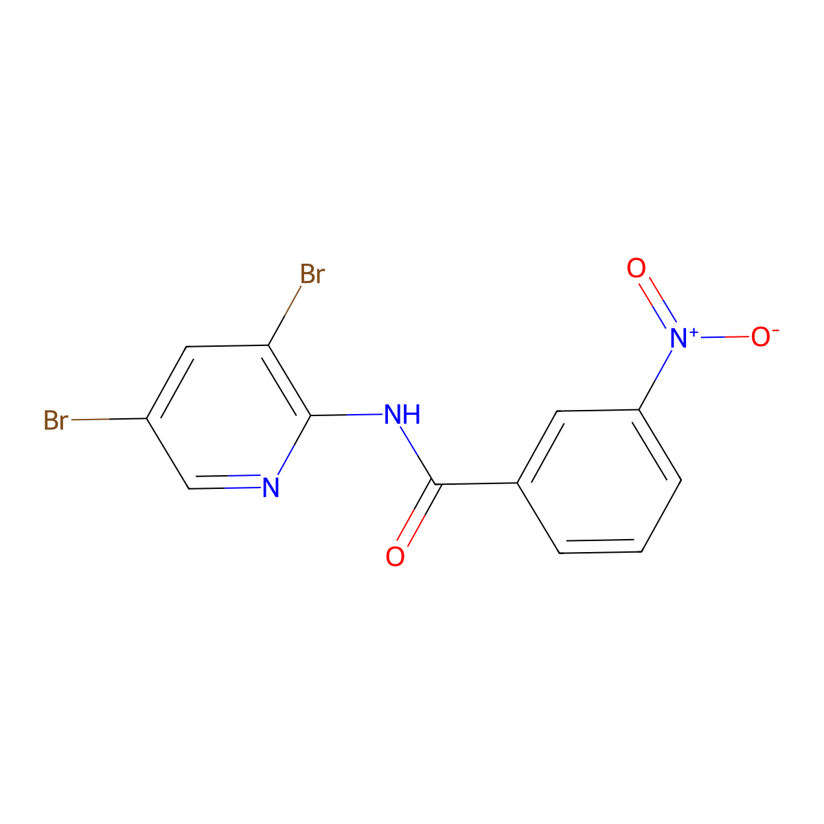 N-(3,5-dibromopyridin-2-yl)-3-nitrobenzamide molecular structure, CAS 499189-00-3